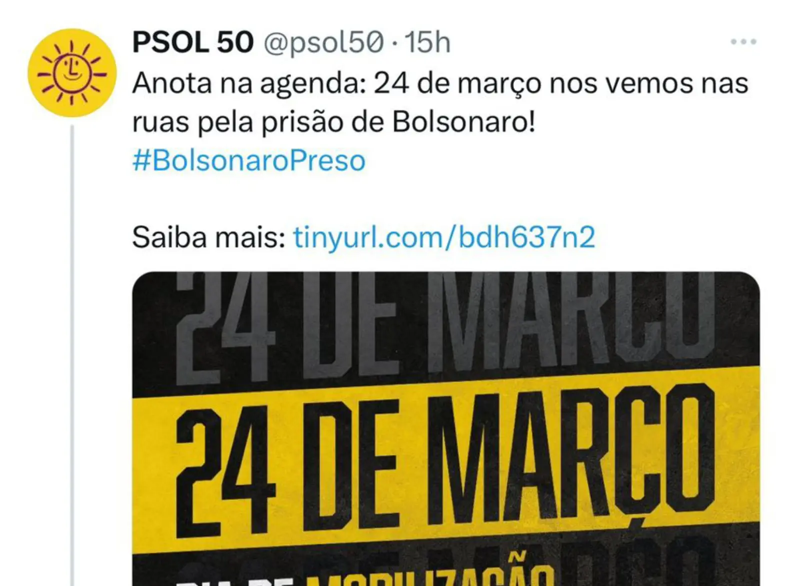 PSOL planeja protesto para exigir prisão de Bolsonaro, mas retira publicação rapidamente
