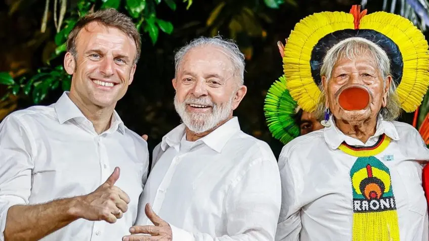 Pedido de cacique Raoni a Lula na presença de Macron chama atenção: O futuro da Amazônia em jogo