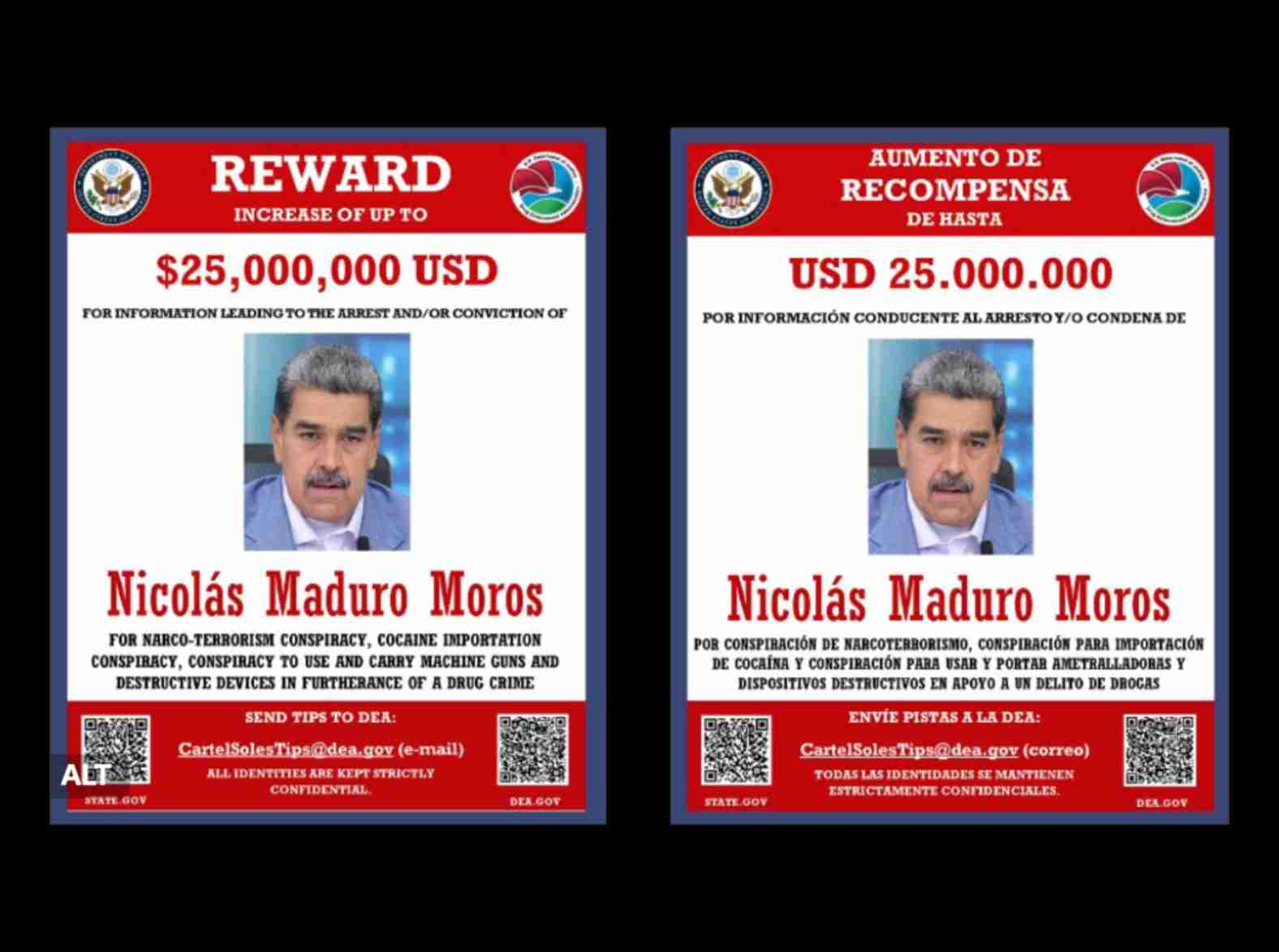EUA oferecem US$ 25 milhões por informações que levem à prisão de Maduro