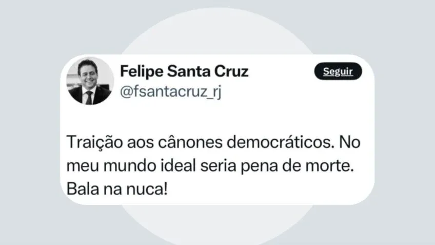 Felipe Santa Cruz incita violência contra Bolsonaro e causa revolta nas redes