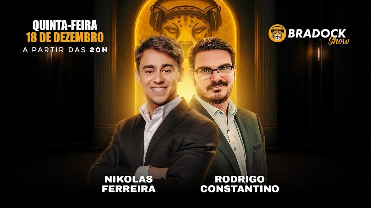 Nikolas Ferreira e Constantino analisam cenário polítco no programa Bradock Show